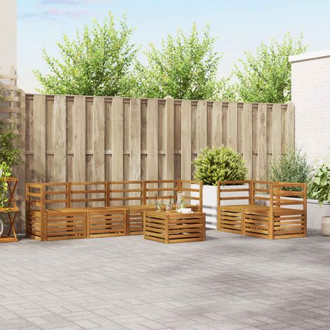 vidaXL Outdoor-Sofagarnitur 7 pcs Natur Massivholz Akazie (1/5)