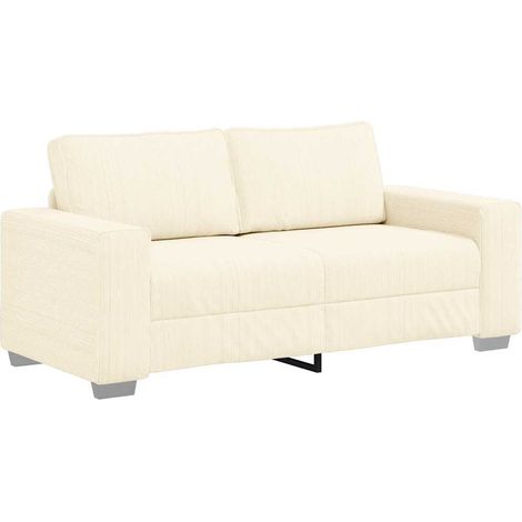 Divano Sofa Divanetto Crema 180x77x82 cm Tessuto di Velluto a Coste (1/5)