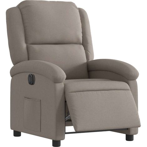 Fauteuil inclinable électrique Taupe Tissu vidaXL