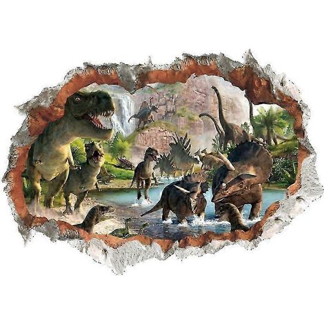 Stickers muraux dinosaures 3D amovibles pour enfants, stickers dinosaures, stickers muraux dinosaures éducatifs (1/5)