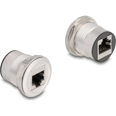 Delock 88190 Presa da incasso RJ45 connettore CAT. 6 STP alluminio 88190 Nero, Argento 1 pz.