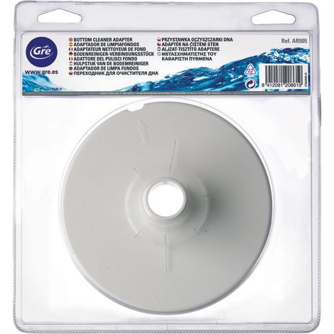 GRE – Adaptateur pour prise à balai sur skimmer – Ø 16 cm – Compatible avec tuyau flottant – PVC blanc pour nettoyage piscine (1/6)