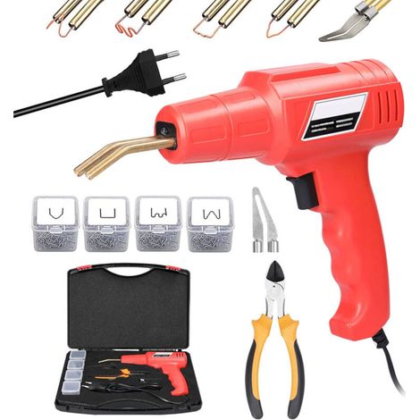 Soudage Plastique Machine 100W Geevorks Kit de Réparation de Fissures de Panneau de Machine de Soudage de Plastique Portable 100W, Livré avec 4 Sacs D'agrafes, Pince et Boîte de Transport (1/5)