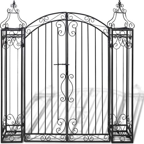 vidaXL Puerta de jardín decorativa de hierro forjado 122x20,5x134 cm (1/2)