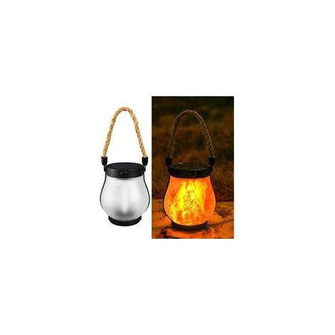 Lanternes solaires à flamme vacillante - Lanterne solaire à flamme dansante - Lampes d'extérieur - Capteur de lumière automatique - Lanterne à suspendre étanche pour allée, cour, patio