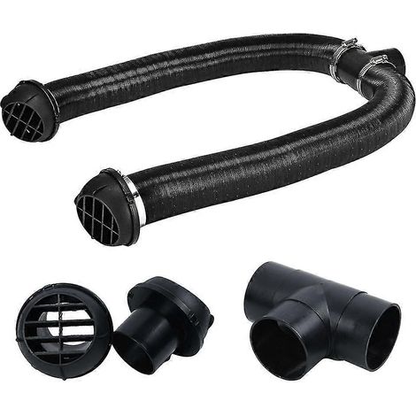Raccord en T pour conduit de chauffage de 60 mm, sortie d'air chaud, clips de serrage, accessoires de rechange (1/5)