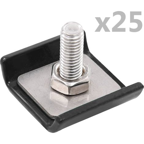 vidaXL Ensemble de 25 connecteurs de tapis de grille Anthracite