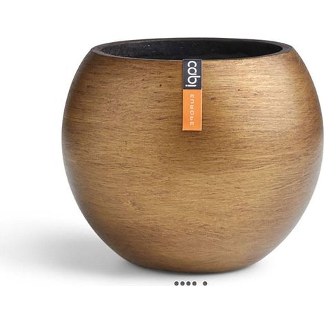 Joli pot rétro forme boule doré en matières synthétiques H 10 x D 12 cm Doré - dimhaut: H 10 cm - couleur: Doré