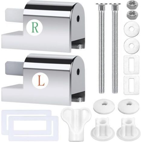 Fixation Abattant WC, Charnière Abattant WC 7 Pièces, Charnières De Siège De Toilette À Fermeture Douce, Blanc, Moderne