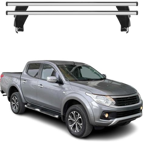 OMAC Dachträger Querträger Alu für Fiat Fullback 2016-2019 – Abschließbar – T-Nut – City-Crash-getestet – Max. 50 kg Silber (1/5)