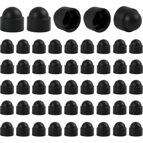 50 pcs Cache Écrou M8, Cache-Écrous M8, Capuchons de Boulons Noirs en Résistant, Écrous Borgnes Hexagonaux, Cache Boulon Décoratif pour Machines, Mobilier, Projets Industriels (1/5)