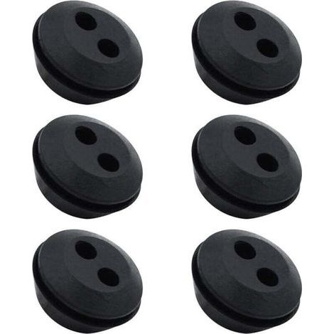Pair Lot de 6 Bouchon de Tuyau de Carburant Joint de Réservoir Caoutchouc 2 Trous Passe durite Passe Durite Reservoir Debroussailleuse Accessoires