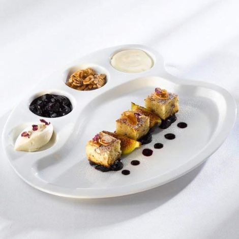 Assiette à fondue Porcelaine, 23,8X28,3 cm, White (1/3)
