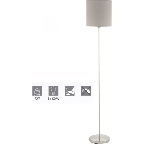 Piantana Moderna Pasteri Acciaio Nichel Satinato 1 Luce E27 (1/5)