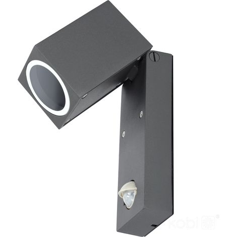Applique murale extérieure orientable avec détecteur de mouvement grise 1xGU10 10 W IP44 QUAZAR 15 Kobi (1/5)