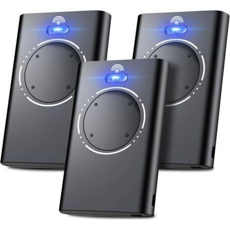 Lot de 3 Telecommande Portail, Telecommande Porte de Garage, Telecommande 868MHz, Compatible avec XT2 868 SLH LR, XT4 868 SLH LR, 4 Canaux Noir