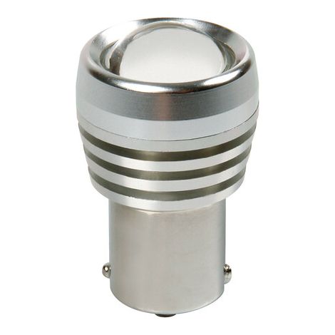 12V Led Series - 2 super chips + 3 chips - (P21W) - BA15s - 1 pz - D/Blister - Bianco (1/4)