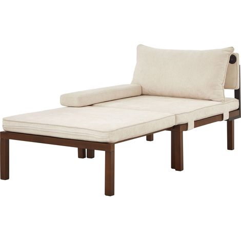 CAIziCanapé pliant 2-en-1 avec fonction couchage et ports USB/TypeC, fauteuil simple extensible avec coussin, lit d'appoint peu encombrant pour salon, chambre, bureau, balcon, loft, petit appartement 
