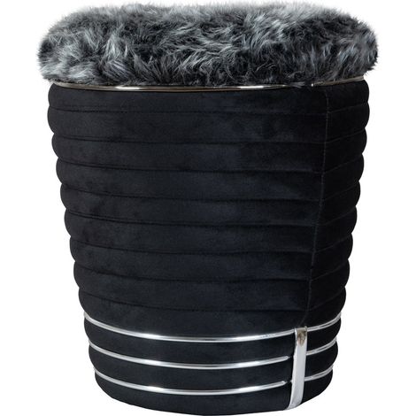 Pouf di design Doric 300 in legno di pioppo nero e grafite (1/3)