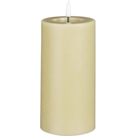 Mica Kerze 15 x 7,5 cm warm weiß Flammenlose/LED-Kerze