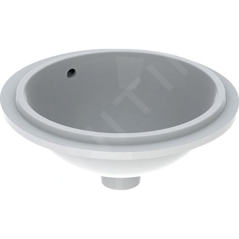 FP – Vasque à encastrer ronde 40,5 cm – Céramique sanitaire blanche – Montage facile avec gabarit de découpe – Trop-plein visible (1/6)