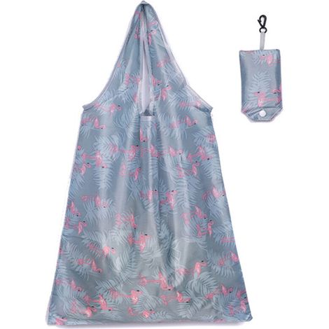 Sac à provisions imprimé pliable en polyester décontracté grande capacité sac d'épicerie fournitures ménagères