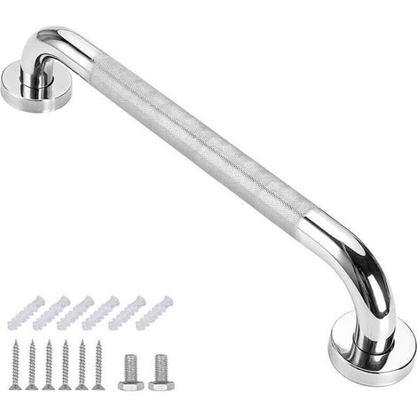 Barre Appui de Salle de Bain 50cm Barre de Maintien WC Antidérapant Poignée de Douche en Acier Inox avec Vis (1/5)