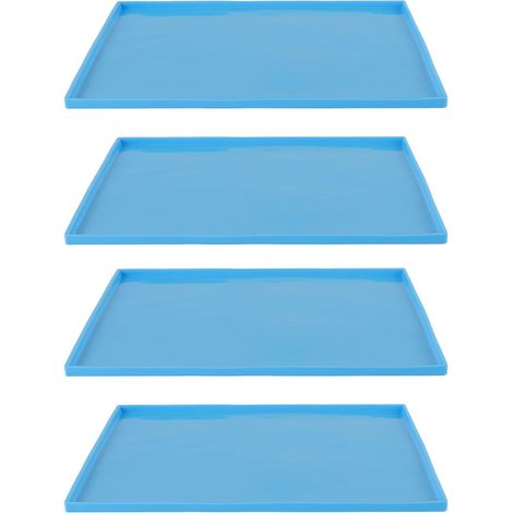 résistance aux hautes températures de qualité alimentaire,Lot de 4 tapis de déshydratation en silicone, empêche le collage des feuilles de déshydrateur de fruits, tapis de cuisson (Bleu), Tapis d'Bleu