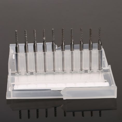 10 fraises à graver en carbure de tungstène 2mm pour CNC PCB SMT gravure sculpture lot de 10 mèches (1/5)