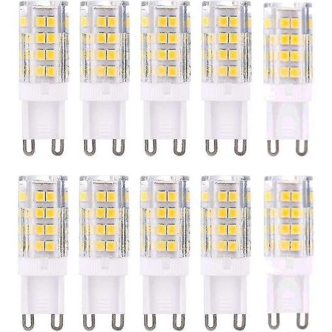 Ampoules LED G9, blanc chaud 3000K, 5W, équivalent à une ampoule halogène de 40W, 420 lumens  non dimmables, lot de 10 (1/5)