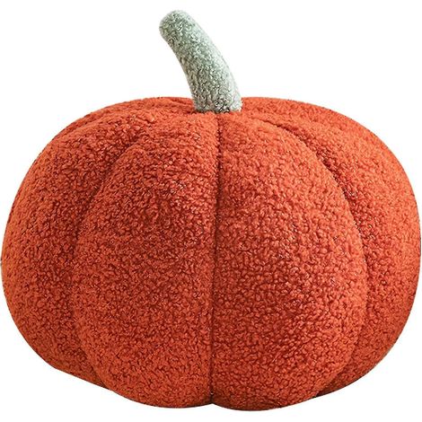 Halloween-Kürbis-Dekokissen – Weiches und flauschiges Kürbiskissen fürs Sofa – Niedliche Halloween-Dekoration – 20 cm – Rot (1/4)