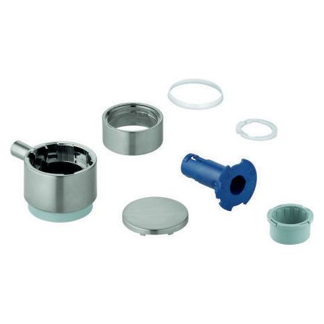 GROHE Manija de cierre Aquadimmer, redonda, para juego de montaje final THM, con tapa, supersteel, 49090DC0 (1/3)