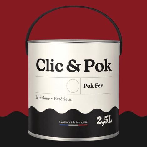 Peinture Fer Antirouille – Métal Extérieur Intérieur, Satinée, Protection Rouille - 2,5L - RAL 3003 - Rouge rubis (1/4)