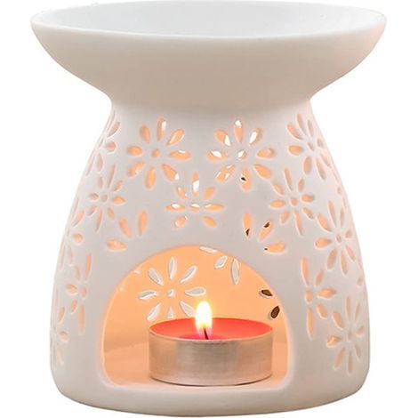 Brûleur à Huile Essentielle Brûleur à Huile Parfumée en Céramique Brûleur à Arôme Cire Brûleur à Huile Essentielle Support D'aromathérapie Bougie Diffuseur parfumé Maison Chambre (1/5)