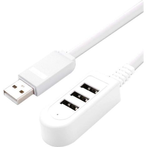 3-USB 3A Multifunktions-Verlängerungskabel mit Konverter und 0,25 m Multiport-Hub (Weiß) (1/3)