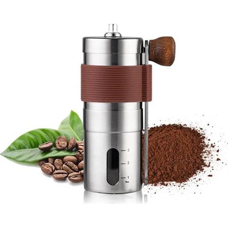 Cafetera manual, Herramienta de molienda portátil, Molinillo de café de acero inoxidable, Calidad de lujo, Compacta y portátil (1/5)