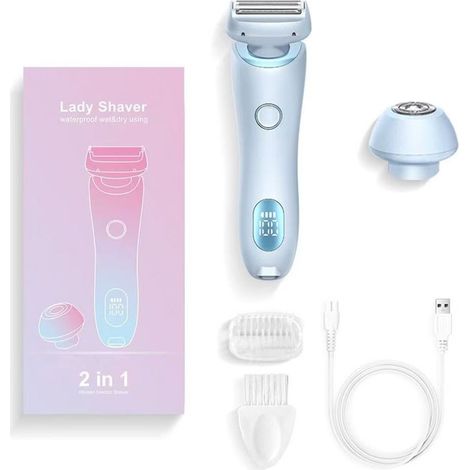 Épilateur professionnel pour le rasage des jambes, des aisselles, du visage et du maillot (bleu) (1/4)