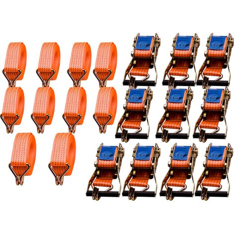 10pcs Sangle D'arrimage Avec Tendeur 5m 4t Pour Remorques Porte Voiture (1/5)