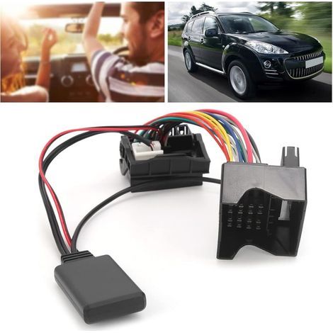 Cavo adattatore AUX Bluetooth lungo 150 cm, adattatore AUX Bluetooth 5.0 o modulo Bluetooth per auto, con microfono, compatibile con i modelli C2, C3, C4, C5 e C6. (1/5)