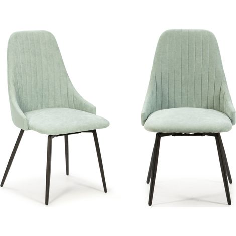 CALICOSY - Lot de 2 chaises pivotantes en tissu avec pieds en métal noir L50 cm - ELMA (1/5)