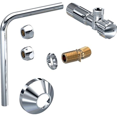 Ensemble de raccordement d'eau sur pied Mera Classic, côté 3/8", référence 147046 (1/2)