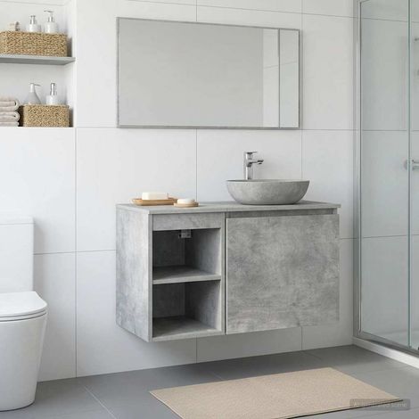 Gabinete de baño intermedio Gris Hormigón 30 x 35 x 50 cm