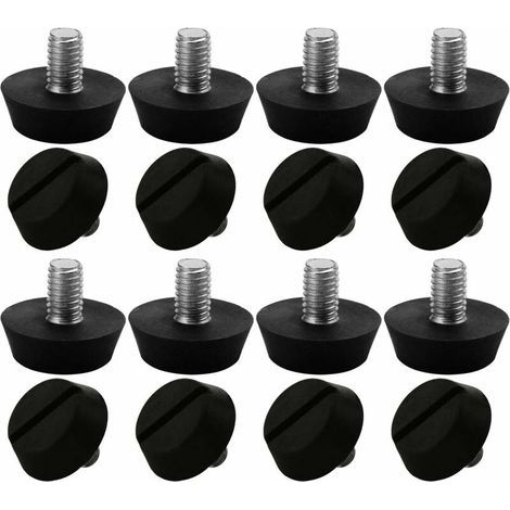 16pcs Pieds de Meubles Réglables Nivellement Patin Base Jambe Pied de Table Chaise Ajustables Protection Sol M6 x 10 x 20mm (1/4)