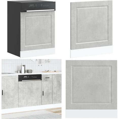 vidaXL Geschirrspülerblende Porto Betongrau 60x1,5x67 cm Holzwerkstoff (1/5)