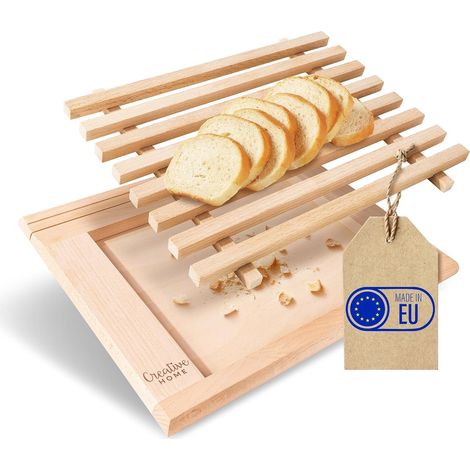 Planche à Pain Bois Hêtre 35,5x28,5 cm Ramasse-Miette
