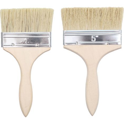 Set de 2 Pinceau en Soie,10.5cm21cm/12.5cm21.5cm pinceaux à Peinture Plats,Pinceau Peinture,Pinceau Peinture Mur, pour Peinture à l'huile, Teinture, Vernis,pour Les Grandes Surfaces Couverture (1/5)