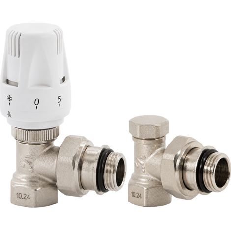 Kit départ / coude retour 1/2" équerre avec tête thermostatique TH1 M30 1.5 Fluidheat (1/5)