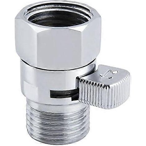 Robinet de régulation de débit de douche, régulateur de débit d'eau réglable en laiton avec interrupteur marche/arrêt, chromé (1/5)