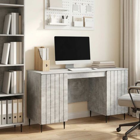 vidaXL Scrivania con lo scaffale Grigio Cemento 142,5 x 50 x 75 cm (1/5)