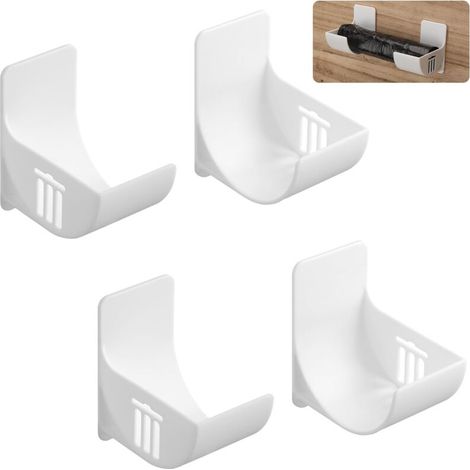 2 paires de supports de sacs en plastique, sans perçage, organisateur de sacs en plastique mural, distributeur de sacs poubelles blancs, support de sacs d'épicerie (1/5)